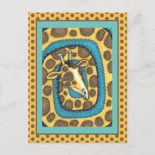 ALBERNE GIRAFFE LANGE HALS UND FLECKEN, LUSTIGE VO POSTKARTE
