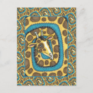ALBERNE GIRAFFE LANGE HALS UND FLECKEN, LUSTIGE VO POSTKARTE