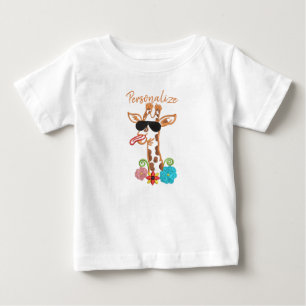 Alberne Giraffen-Sonnenbrille Lustiges Gesicht Sar Baby T-shirt