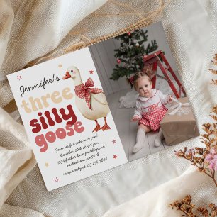 Alberne Goose Christmas Bow 3. Geburtstag Foto Einladung