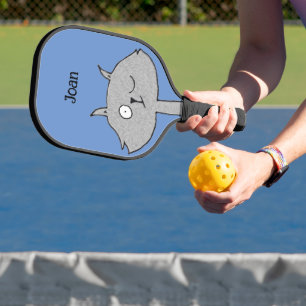 Alberne graue Katze Pickleball Schläger