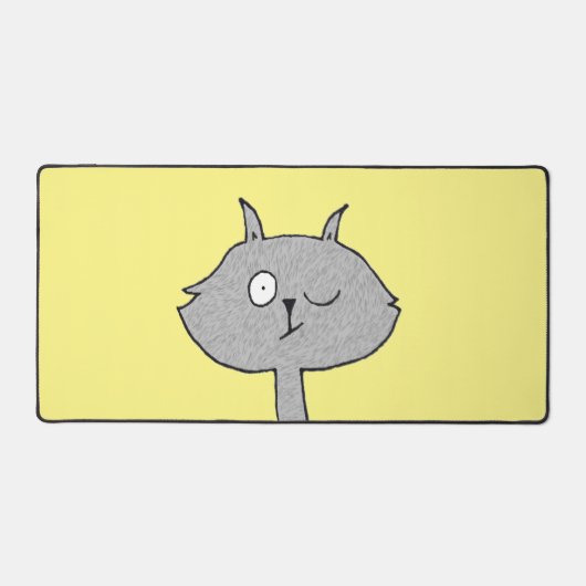 Alberne graue Katze Schreibtischunterlage (Vorderseite)