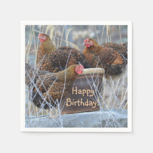 Alberne Hühner zum Geburtstag Serviette