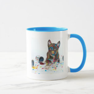 Alberne Husky-Welpe got in Paint-Ester Tasse