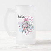 Alberne Jungen Fischen ist für Mädchen, die TShirt Mattglas Bierglas (Links)