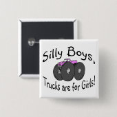 Alberne Jungen-LKWs sind für Mädchen-Rosa-LKW Button (Vorne & Hinten)