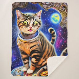 Alberne Katze im Weltraum Meme Artwork Sherpadecke