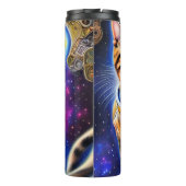 Alberne Katze im Weltraum Meme Artwork Thermosbecher (Rückseite)