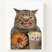 Alberne Katze mit Donut und Kaffee Personalisiert Notizblock (Rückseite)