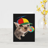 Alberne Katze mit Lollipop Meme Karte (Gelbe Blume)