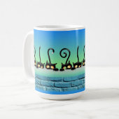 Alberne Katzen an der Wand Kaffeetasse (Vorderseite Links)