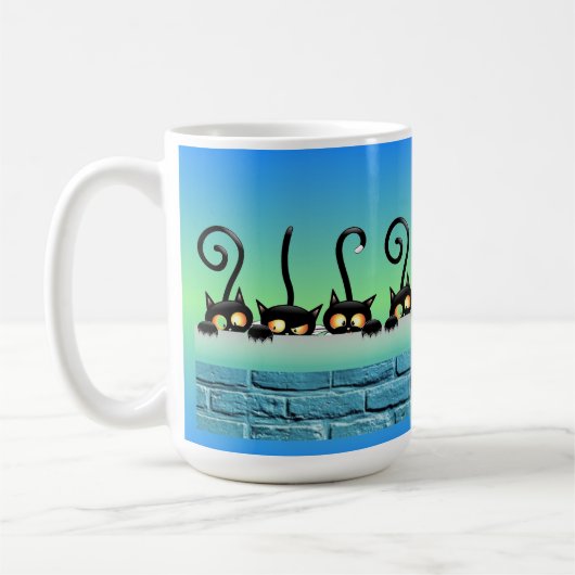 Alberne Katzen an der Wand Kaffeetasse (Links)