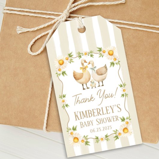 Alberne Kleine Gänse Gelbe Daisy Babydusche Geschenkanhänger