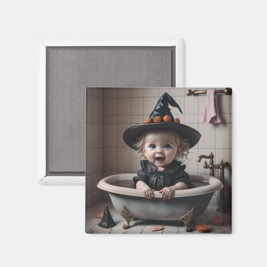 Alberne kleine Hexe wird sauber Magnet (Vorderseite/Rückseite)