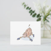 alberne Kuh auf Eis-Skaten Postkarte (Stehend Vorderseite)