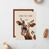 alberne Kuh-Nachricht zu jedem Zweck Mitteilungskarte (Vorderseite/Rückseite Beispiel)