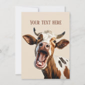 alberne Kuh-Nachricht zu jedem Zweck Mitteilungskarte (Vorderseite)