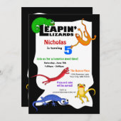Alberne Leaping Lizard Geburtstagseinladung Einladung (Vorne/Hinten)