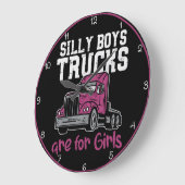 Alberne Lkw für Mädchen Große Wanduhr (Winkel)
