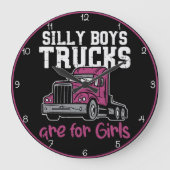 Alberne Lkw für Mädchen Große Wanduhr (Vorderseite)