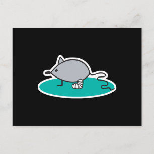 alberne Maus mit gebrochenem Bein Postkarte