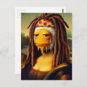 Alberne Mona Lisa Dreadlocks Pizza und Ei Postkarte (Vorne/Hinten)