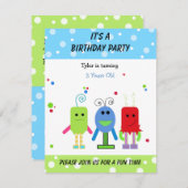 Alberne Monster Einladung zum Geburtstag (Vorne/Hinten)