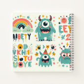 Alberne Monsterparade - farbenfrohe Kreaturschaos Notizblock (Rückseite)