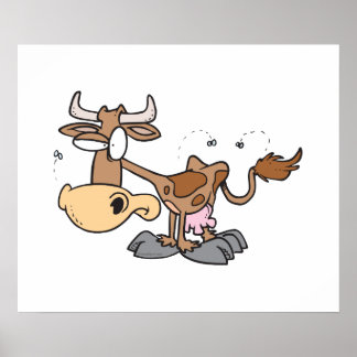 alberne, niedliche, von Fliegen gezähmte Kuh Poster