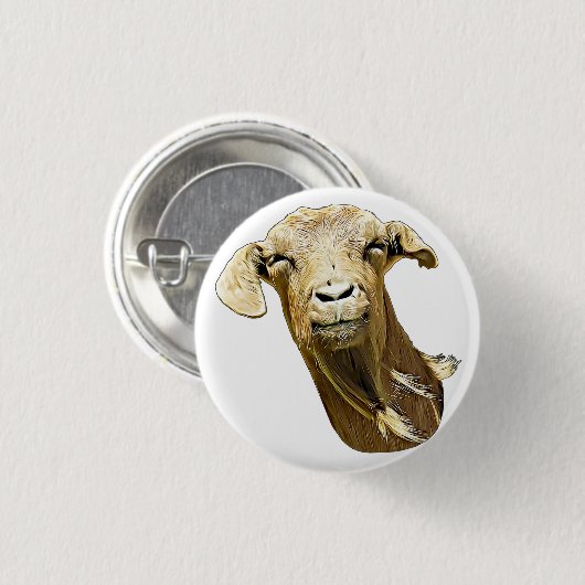alberne Niedliche Ziegenzucht Tierart Button (Vorne & Hinten)