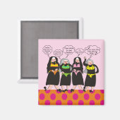 Alberne Nonnen in Bikinis Magnet (Vorderseite/Rückseite)