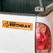 Alberne Nr. 4 orange Geburtstag Autoaufkleber (Auf Lkw)