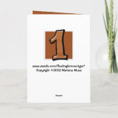 Alberne Nummer 1 Schokolade-Jubiläumskarte Karte (Rückseite)