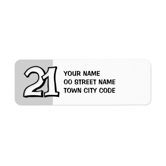 Alberne Nummer 21, weiße Rücksendeadresse (Vorne)