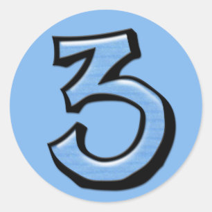 Alberne Nummer 3 blaue Aufkleber