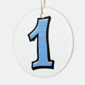 Alberne Nummer 3 Blauer Ornament (Links)