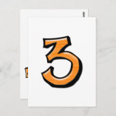 Alberne Nummer 3 orange weiße Postkarte (Vorne/Hinten)