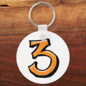 Alberne Nummer 3 orangeweißter Schlüsselanhänger (Vorderseite)