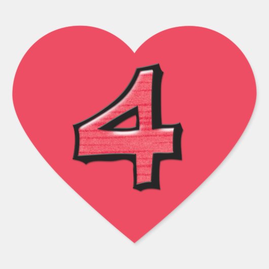 Alberne Nummer 4 Herz-Aufkleber (Vorderseite)
