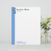 Alberne Nummern1 blaue Buchstaben Briefkopf (Stehend Vorderseite)