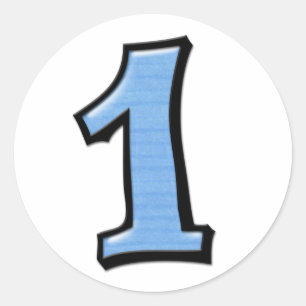 Alberne Nummern 1 blaue Aufkleber