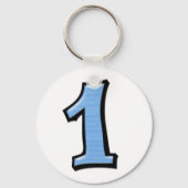 Alberne Nummern 1 blauer Schlüsselanhänger (Vorderseite)