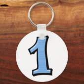 Alberne Nummern 1 blauer Schlüsselanhänger (Vorderseite)