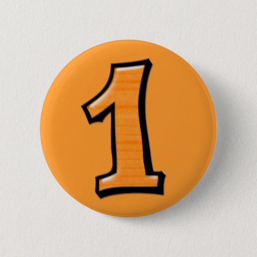 Alberne Nummern 1 orangefarbene Schaltfläche Button (Vorderseite)