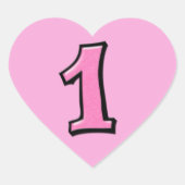 Alberne Nummern 1 rosa Heart Aufkleber (Vorderseite)