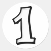 Alberne Nummern 1 weißer Aufkleber (Vorderseite)