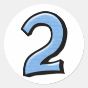 Alberne Nummern 2 blaue Aufkleber