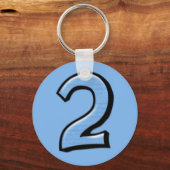 Alberne Nummern 2 blauer Schlüsselanhänger (Vorderseite)
