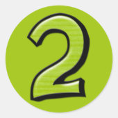 Alberne Nummern 2 grüne Aufkleber (Vorderseite)