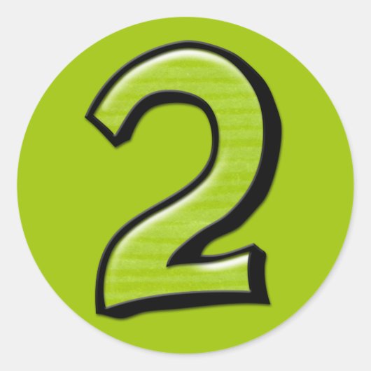 Alberne Nummern 2 grüne Aufkleber (Vorderseite)